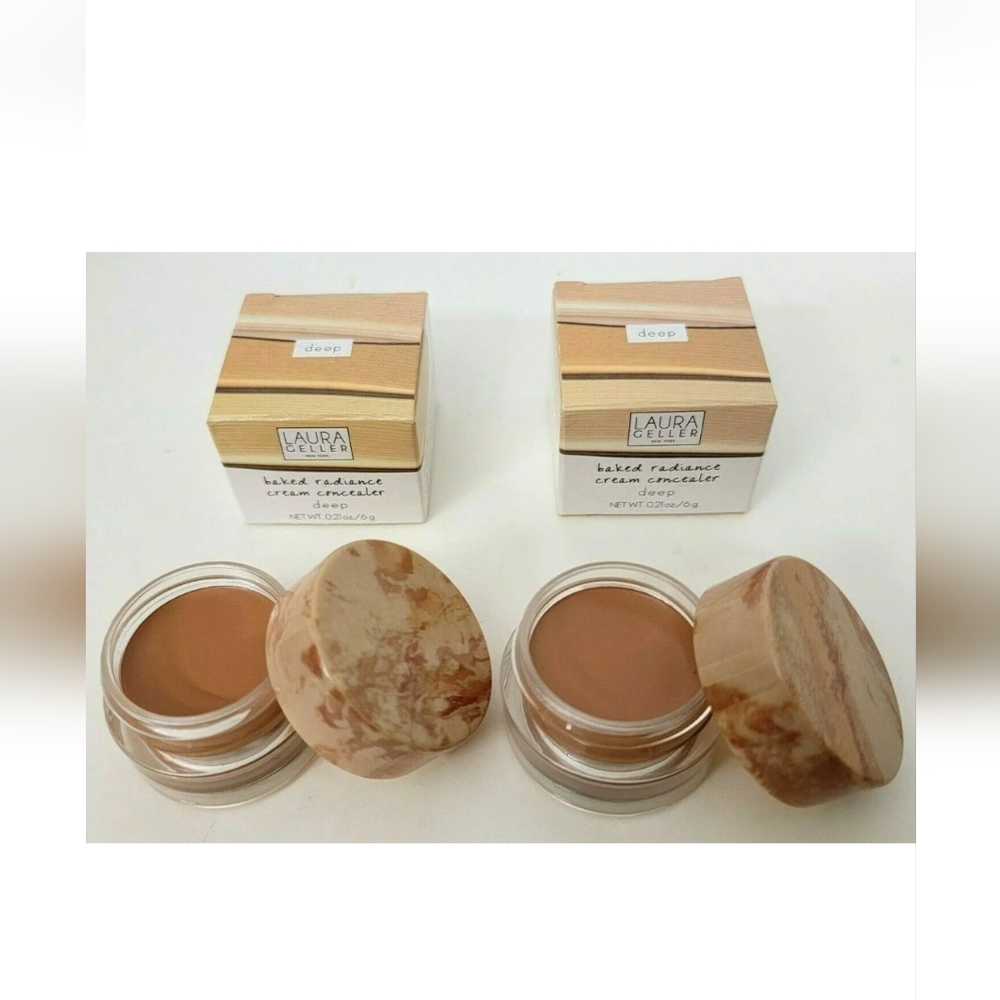 2 pk LAURA GELLER Baked Radiance Cream Concealer 0.21 oz DEEPNew in BOX